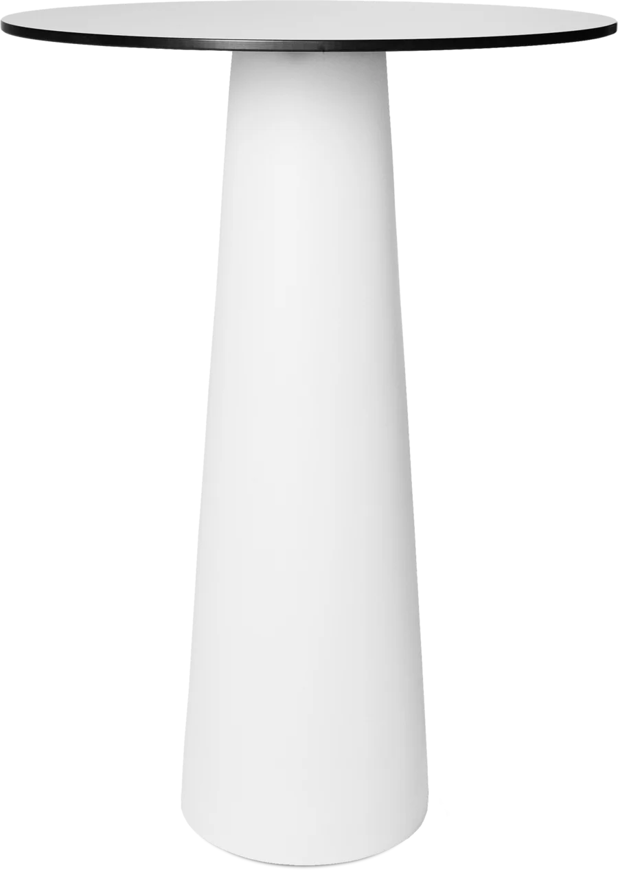 Container Table high round hpl white